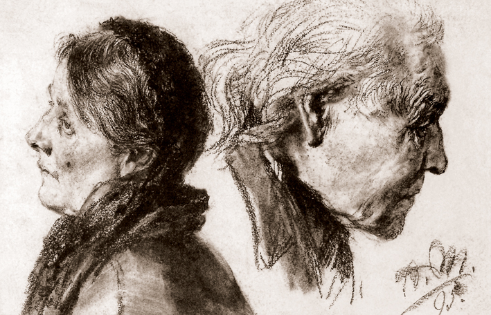  Adolpyh Von Menzel —— 两个老妪的头像